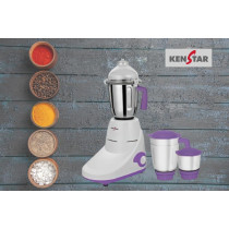 Kenstar Mixer Grinder With Powerplus Hybrid Motor And 3 Multi Function Stainless Steel Jars 750W, Purple/White