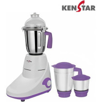 Kenstar Mixer Grinder With Powerplus Hybrid Motor And 3 Multi Function Stainless Steel Jars 750W, Purple/White
