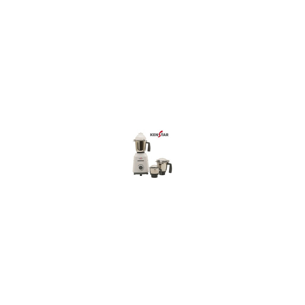 Kenstar Mixer Grinder With Powerplus Hybrid Motor And 3 Multi Function Stainless Steel Jars 1000W, White/Grey