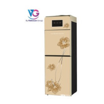 VG Top Loading Glass Door Water Dispenser With Hot, Cold And Normal Water And Compressor Cooling, Cabinet With Refrigerator, Floor Standing (Gold)