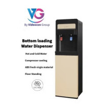VG Bottom Loading Water Dispenser With Hot And Cold And Compressor Cooling, Cabinet For Storage , Floor Standing (Rose Gold/Black)