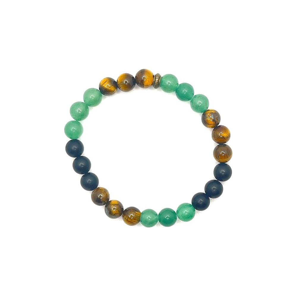 Natural Unique Green Aventurine, Tiger Eye, And Lava Stone By Mikhail, 8MM