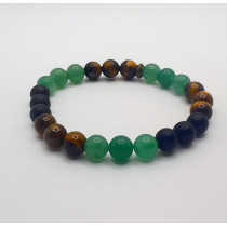 Natural Unique Green Aventurine, Tiger Eye, And Lava Stone By Mikhail, 8MM