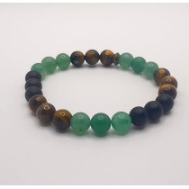 Natural Unique Green Aventurine, Tiger Eye, And Lava Stone By Mikhail, 8MM
