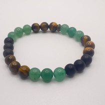 Natural Unique Green Aventurine, Tiger Eye, And Lava Stone By Mikhail, 8MM
