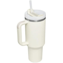 Stanley Quencher H2.0 FlowState 40 OZ | Stainless Steel Vacuum Insulated Tumbler with Lid & Straw,For Water Iced Tea Or Hot Coffee | Genuine Stanley Quencher H2.0 Flowstate™ (Cream)
