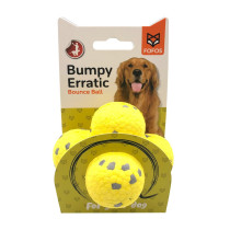 Fofos Ultra-Durable Bumpy Erratic Bounce Ball For Dogs, Yellow