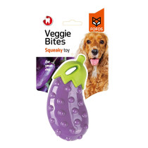 Fofos Veggi Bites Eggplant Squeaky Toy For Dogs, Medium/Large, Purple