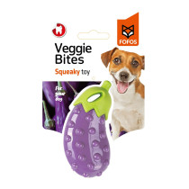 Fofos Veggi Bites Eggplant Squeaky Toy For Dogs, Small/Medium, Purple