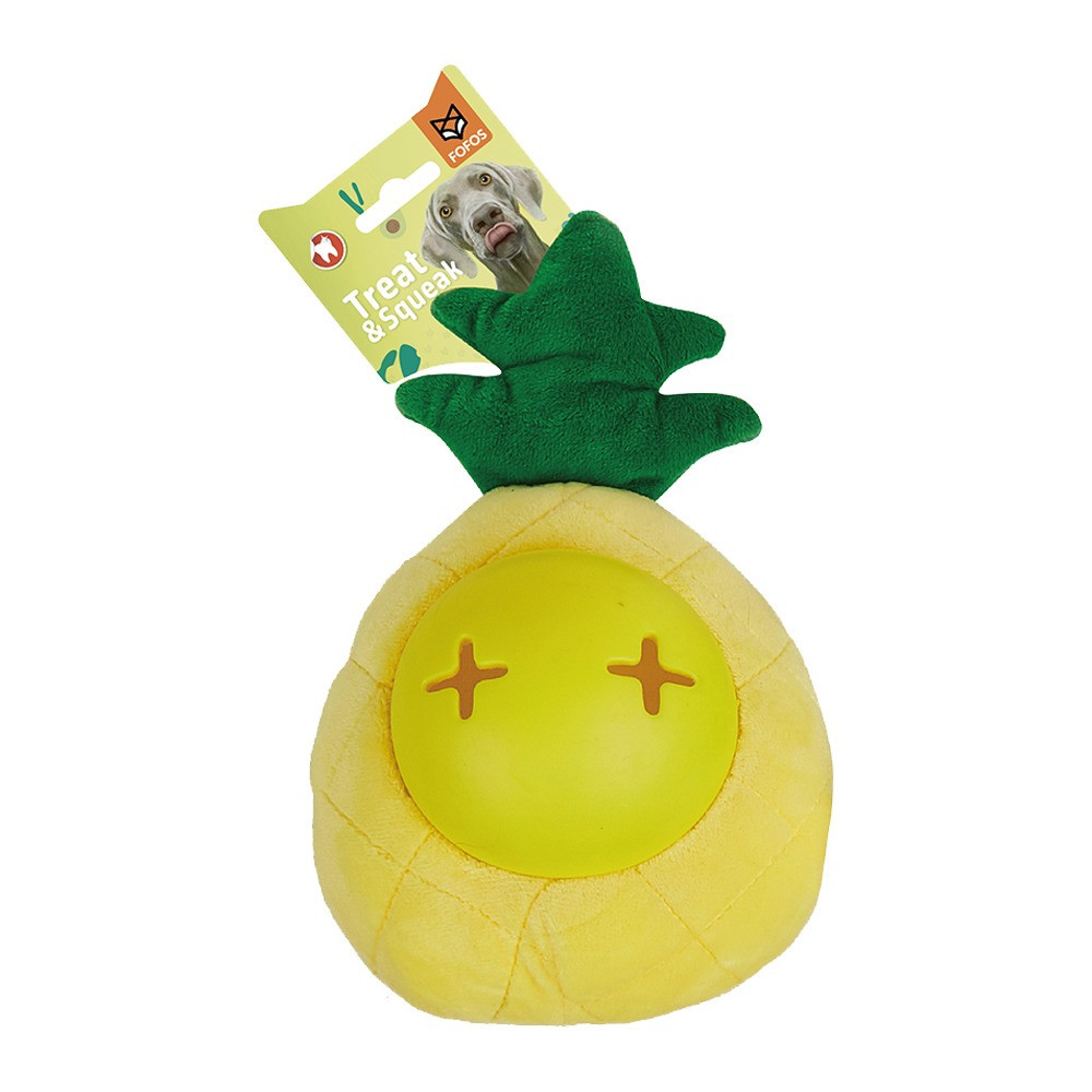 Fofos Cute Pineapple Treat Dispensing Toy For Dog, Yellow/Green