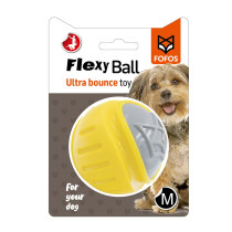 Fofos Flexy Ball Ultra Bounce Toy For Dog, Yellow, Medium