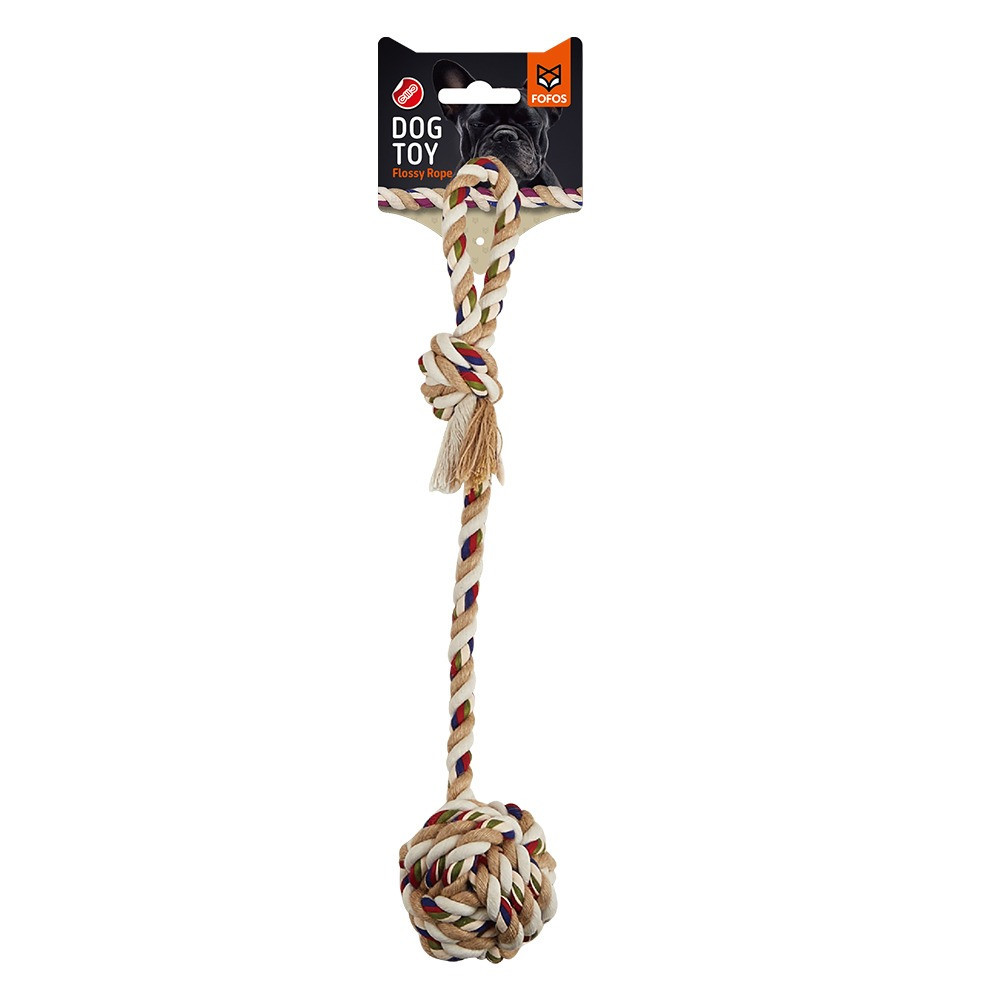 Fofos Flossy Rope With Ball Toy For Dogs
