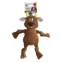 Fofos Fluffy Cow Squeaky Toy For Dogs, Brown