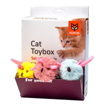 Fofos Geek Mouse Assorted Display Cat Toy Box, 18 Pcs