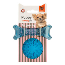 Fofos Milk Bone And Ball Toy For Puppy, Blue Colour