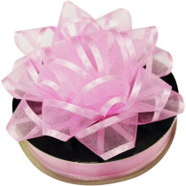 Wrap And Roll Organza Bow With Ribbon, Light Pink