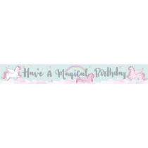 Eurowrap Fun House Unicorn Theme Happy Birthday Celebration Banner, Multicolour