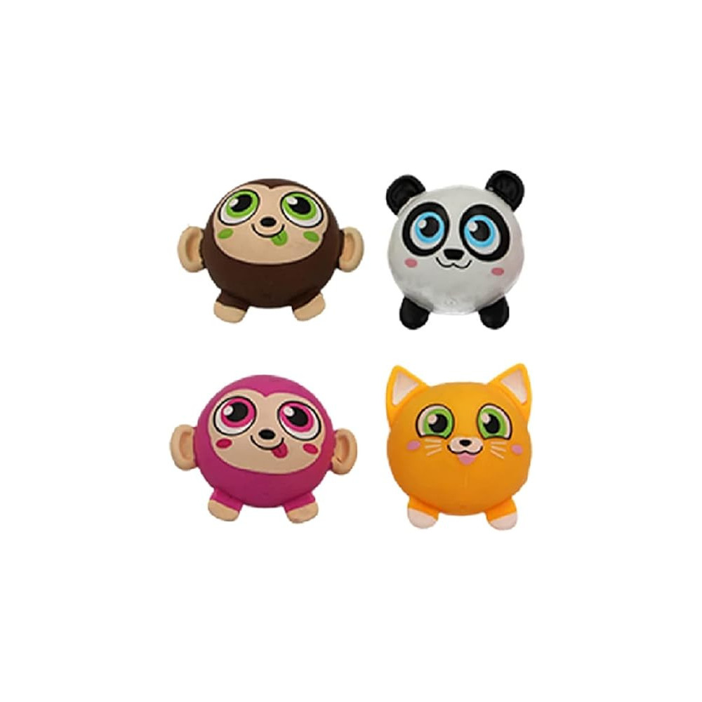 Keycraft Cute Rubber Squeezy Stress Relief Animals, Multicolour