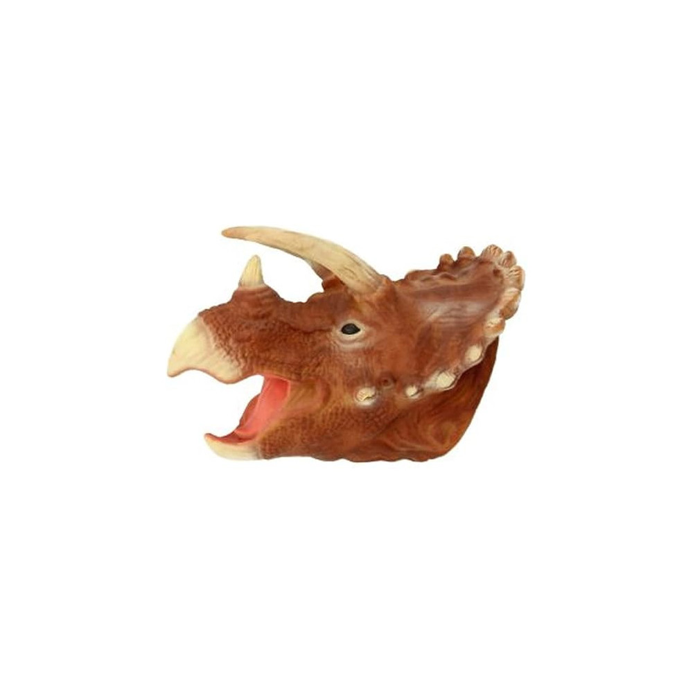 Keycraft Creative Flexible Plastic Rubber Triceratops Hand Puppet For Kids 3 Years And Above, Red