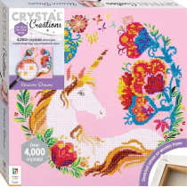 Hinkler Crystal Creations Canvas With Unicorn Theme Over 4000 Crystals