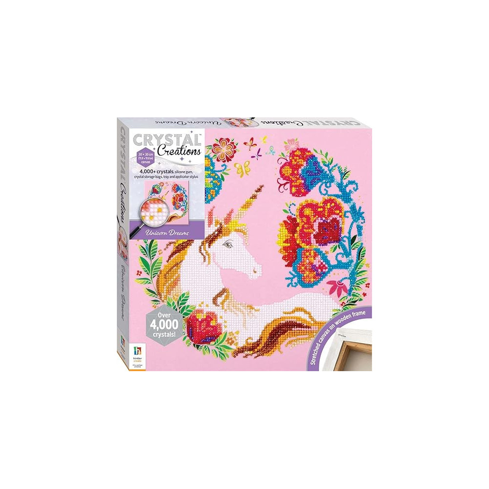 Hinkler Crystal Creations Canvas With Unicorn Theme Over 4000 Crystals
