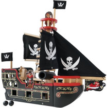 Le Toy Van Barbarossa Pirate Ship Set Premium Wooden Toys For Kids Ages 3 years And Above