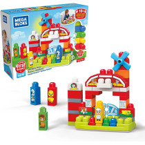 Mega Bloks Musical Farm Preschool Building Toy With Sounds and Songs GCT50