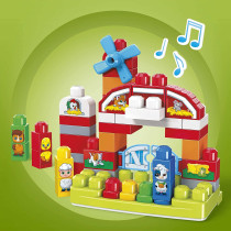 Mega Bloks Musical Farm Preschool Building Toy With Sounds and Songs GCT50