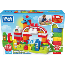 Mega Bloks Musical Farm Preschool Building Toy With Sounds and Songs GCT50