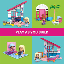 Mega Construx Barbie Malibu HoUSe, Building Toys For Kids Gwr34, Multi-Colour