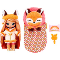 MGA Entertainment Na Na Na Surprise Camping Dolls Sierra Foxtail Fox Inspired 7.5" Fashion Doll with Orange Hair and Plush Fox Sleeping Bag, 2 in 1 Gift, Toy for Kids Ages 5 6 7 8+ Years, Multicolor