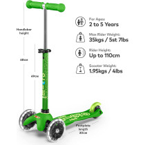 Micro Mini Deluxe Scooter - Green, Small
