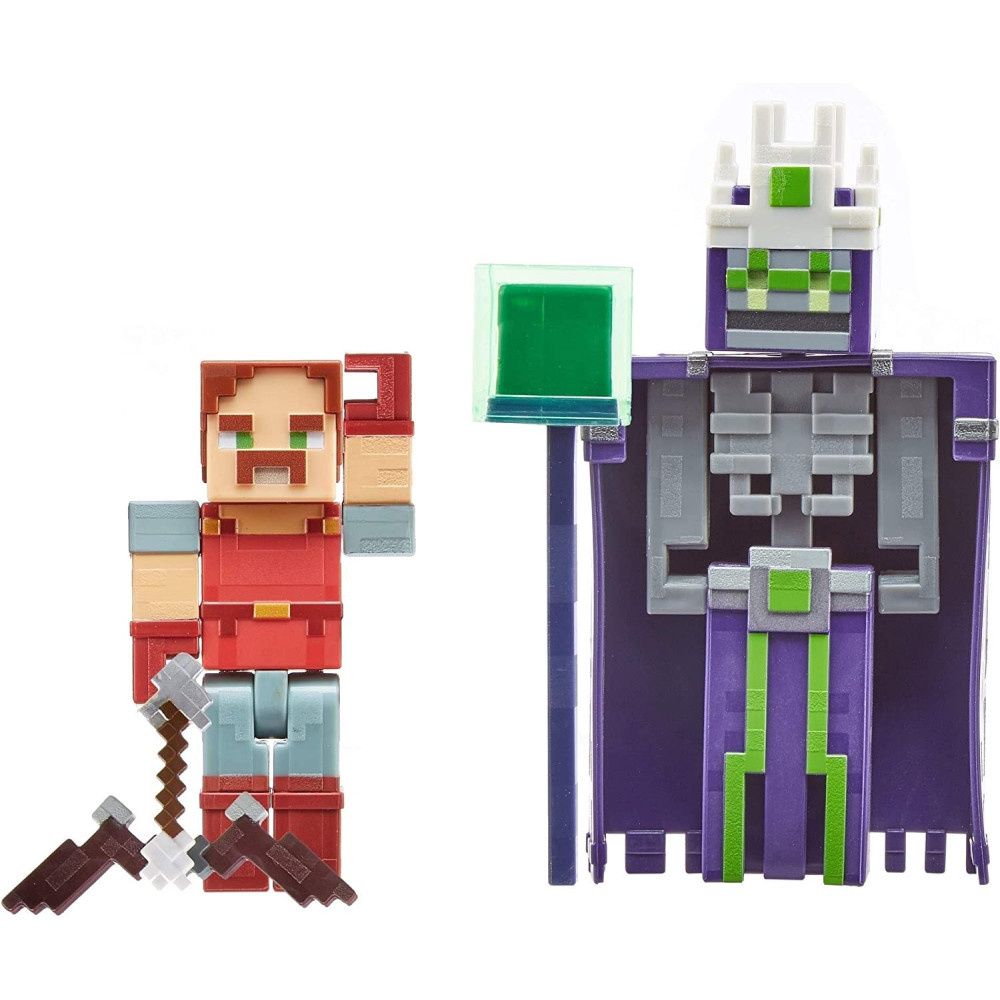 Minecraft Dungeons Hal & Nameless One 3.25" Figures 2-Pk Battle Figures, Great for Playing, Trading, and Collecting, Action and Battle Toy for Boys and Girls Age 6 and Older