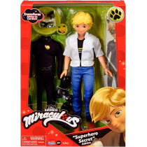 Miraculous: Tales of Ladybug and Cat Noir Adrien to Cat Noir, Secret Superhero Fashion Doll with Accessories 50358