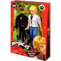 Miraculous: Tales of Ladybug and Cat Noir Adrien to Cat Noir, Secret Superhero Fashion Doll with Accessories 50358