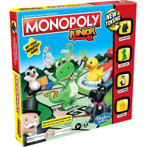 Monopoly Junior Game, Monopoly Board Game for Kids Ages 5 and Up, Family Game for 2-4 Players