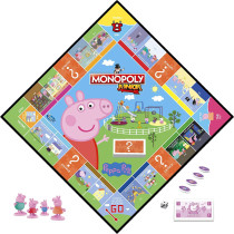 Monopoly Junior: Peppa Pig Edition Board Game for 2-4 Players, Indoor Games for Kids, Peppa Pig Toys and Games, Ages 5+ (Amazon Exclusive)