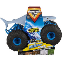 Monster Jam Official Megalodon STORM All-Terrain Remote Control Monster Truck, 1:15 Scale, Grey