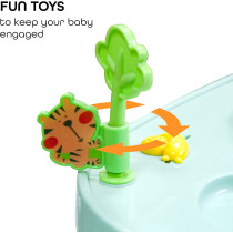 Moon Drive Height Adjustable Baby/Child Walker With Music And Toys Play Tray-(From 6 Months To 18 Months)- Grey Forest