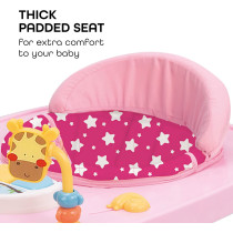 Moon Drive Height Adjustable Baby/Child Walker With Music And Toys Play Tray-(From 6 Months To 18 Months)- Pink Forest