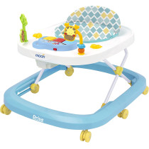 Moon Drive Height Adjustable Baby/Child Walker With Removable Music Tray And Toys|Soft Cushion|Learning Seat Suitable From 6-18 Months - Blue Forest