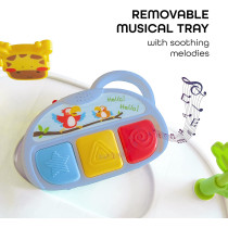 Moon Drive Height Adjustable Baby/Child Walker With Removable Music Tray And Toys|Soft Cushion|Learning Seat Suitable From 6-18 Months - Blue Forest