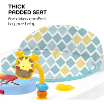 Moon Drive Height Adjustable Baby/Child Walker With Removable Music Tray And Toys|Soft Cushion|Learning Seat Suitable From 6-18 Months - Blue Forest