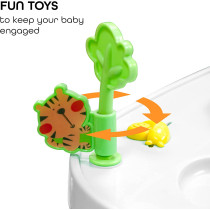 Moon Drive Height Adjustable Baby/Child Walker With Removable Music Tray And Toys|Soft Cushion|Learning Seat Suitable From 6-18 Months - Blue Forest