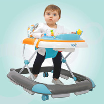 Moon Muv Height AdjUStable Baby/Child Walker With MUSic And Toys Play Tray-(From 6 Months To 18 Months)- Grey Dino