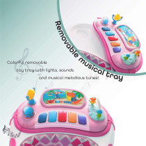 Moon Muv Height Adjustable Baby/Child Walker With Music And Toys Play Tray-(From 6 Months To 18 Months)- Pink Sea