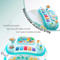 Moon Pace Height Adjustable Baby/Child Walker With Music And Toys Play Tray-(From 6 Months To 18 Months)-Blue