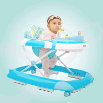 Moon Pace Height Adjustable Baby/Child Walker With Music And Toys Play Tray-(From 6 Months To 18 Months)-Blue