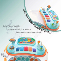 Moon PACE Height adjustable Baby/Child Walker with music and toys Play tray-(from 6 months to 18 months)-Grey