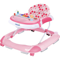 Moon PACE Height adjustable Baby/Child Walker with music and toys Play tray-(from 6 months to 18 months)-Pink